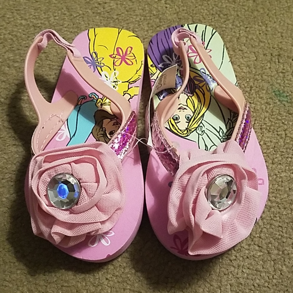 Disney Princess Toddler Girls Flip Flops Size 7/8